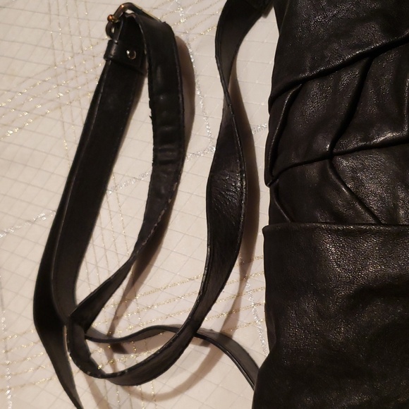 Charles David Designer Vintage Black Leather Hobo Shoulder Bag Handbag XL Used - Picture 12 of 17
